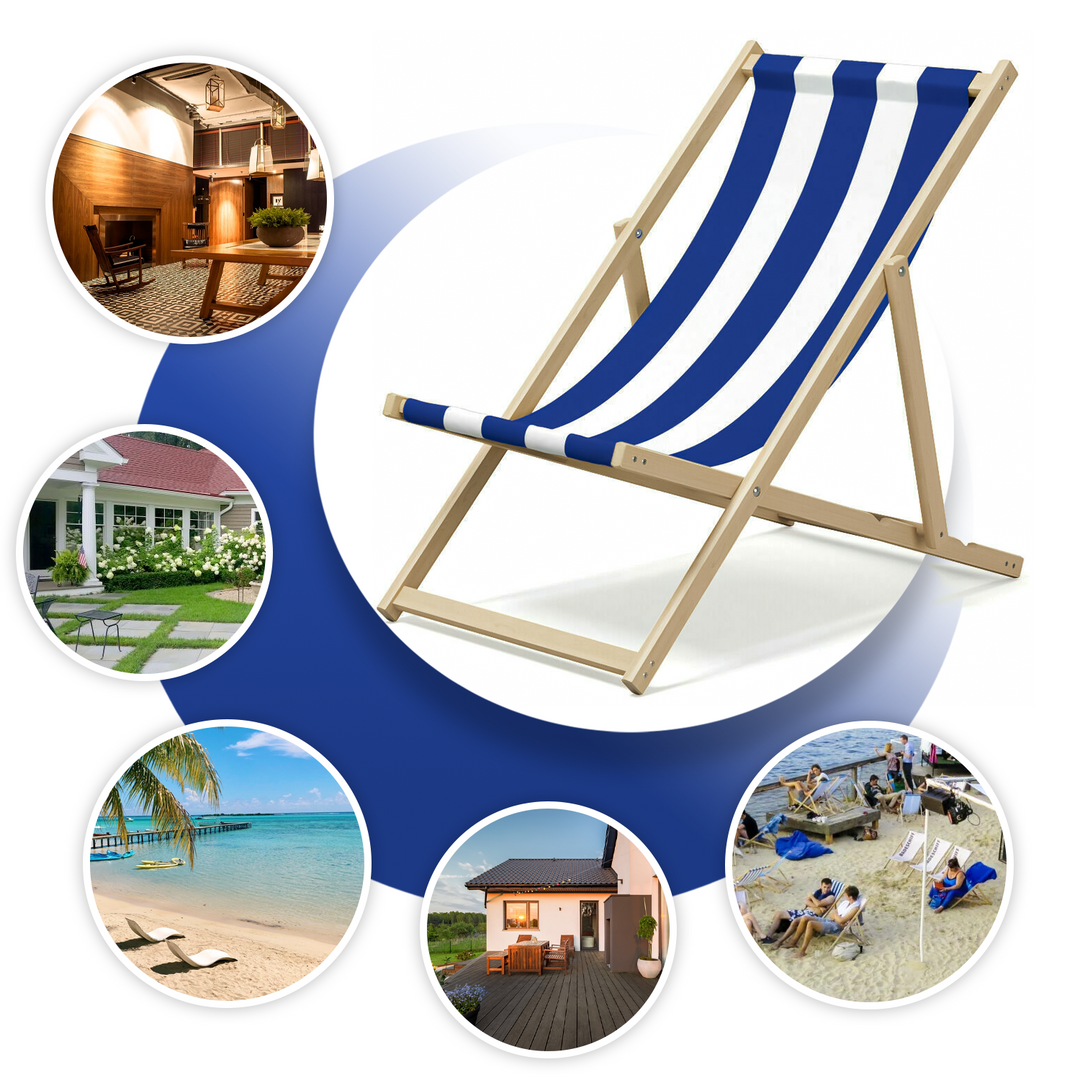 Adjustable Folding Wood Deck Chair