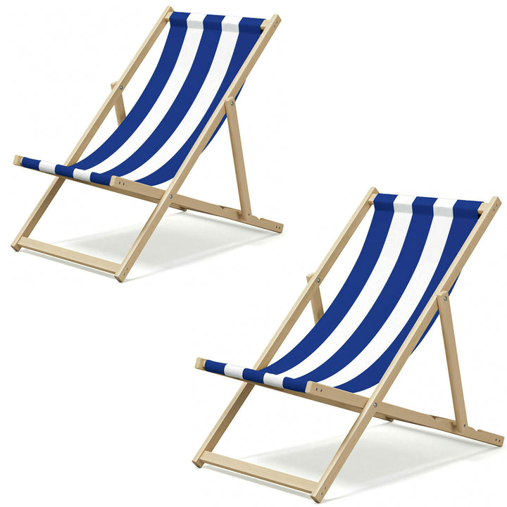 Adjustable Folding Wood Deck Chair