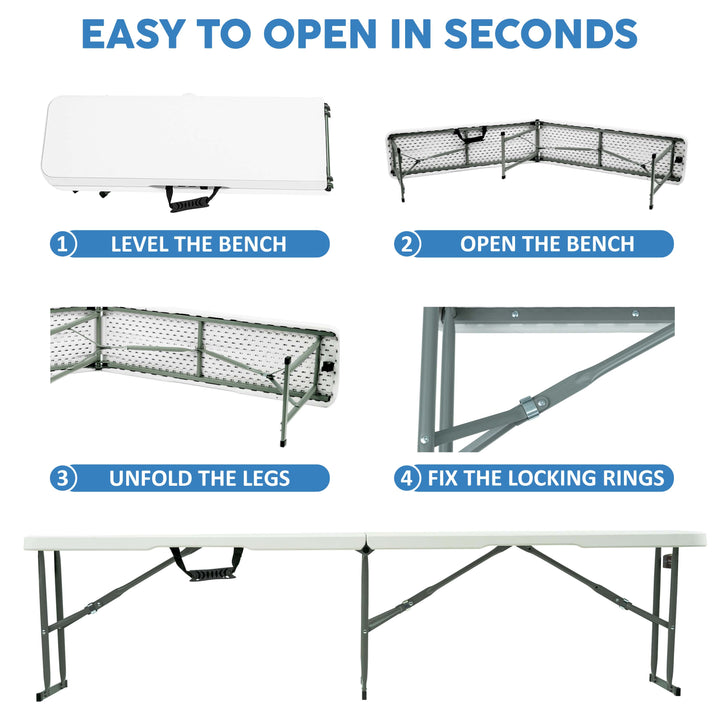 6FT Plastic Folding Bench