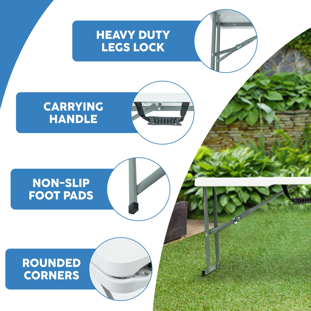 6FT Plastic Folding Bench