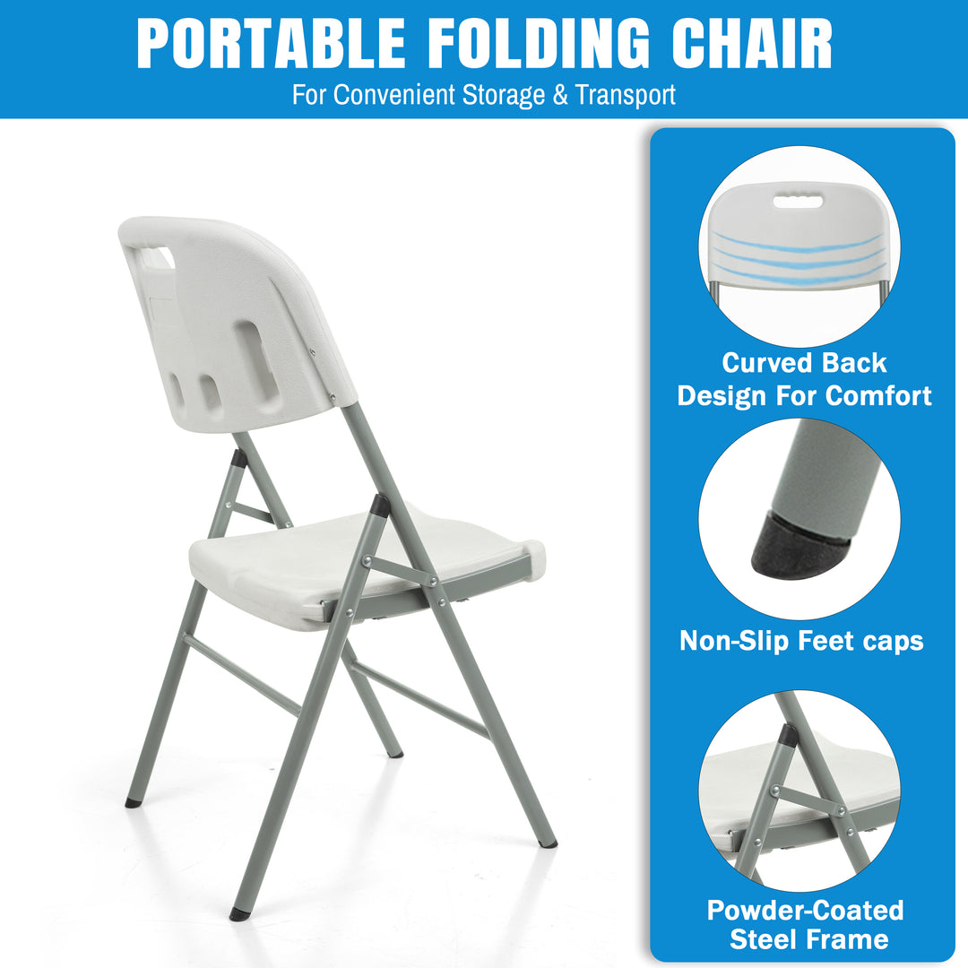 Set of 2 Heavy Duty Folding Plastic Chairs