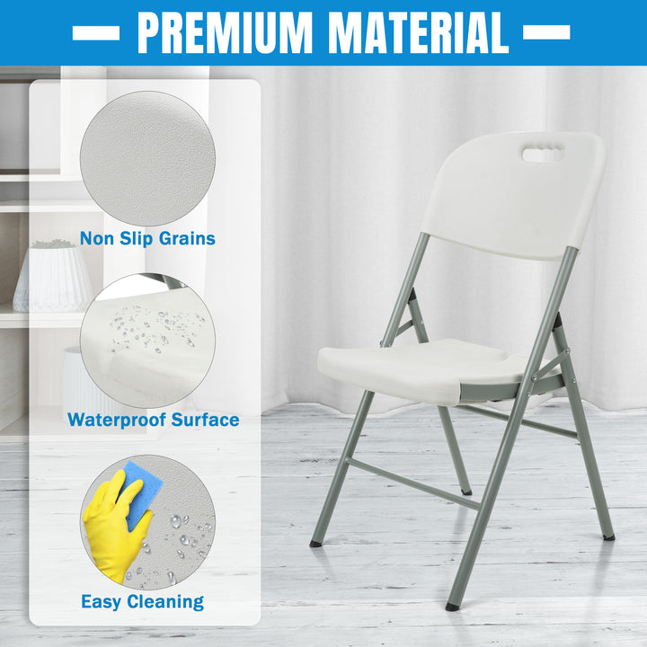 Set of 2 Heavy Duty Folding Plastic Chairs