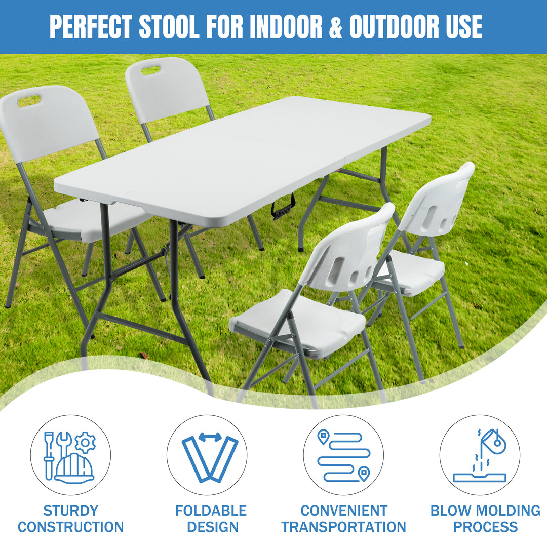 Set of 2 Heavy Duty Folding Plastic Chairs