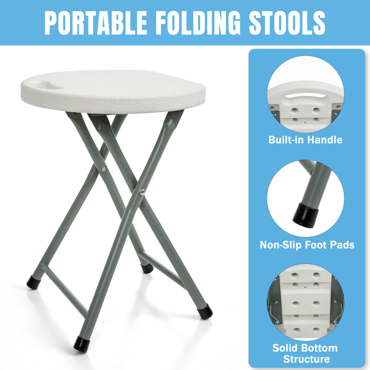 6ft Trestle Camping Table with 6 Foldable Stools