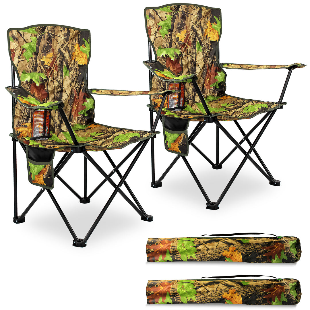 Portable Camouflage Camping Chairs [Set of 2]