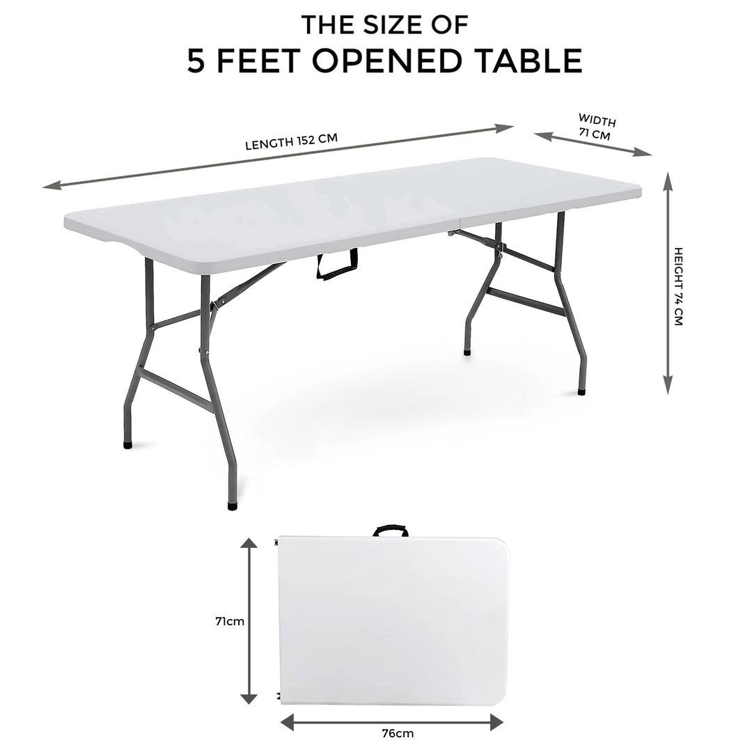 Folding Trestle Camping Table with Folding Chairs