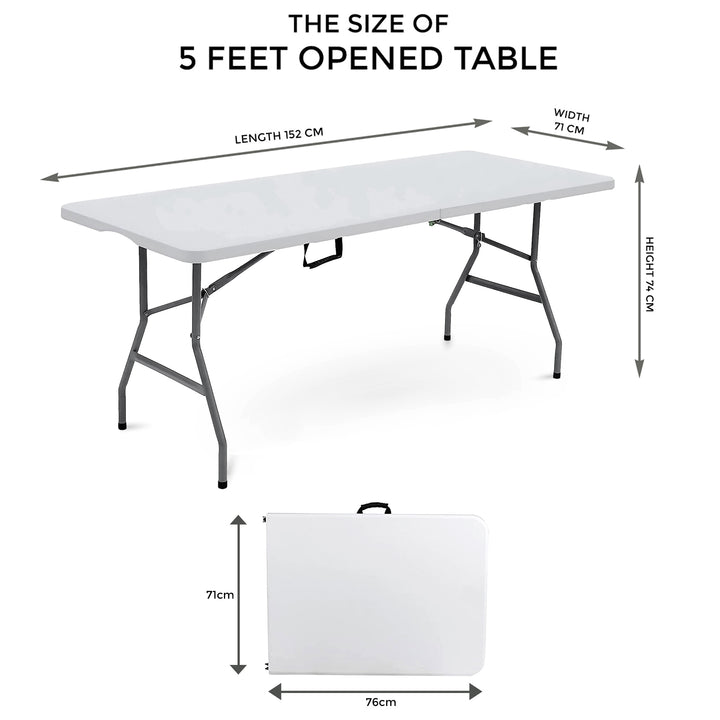 Folding Trestle Camping Table with Folding Chairs