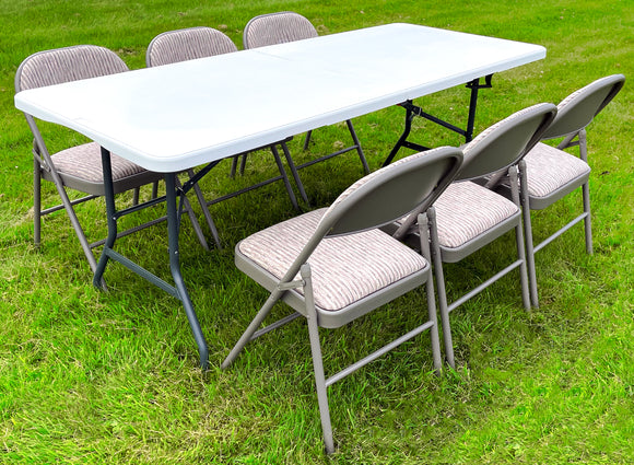 6 seater folding garden table and chairs