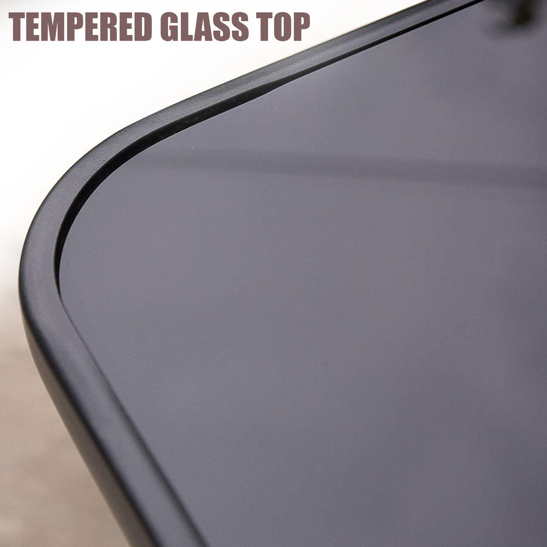 Glass Top Folding Side Table