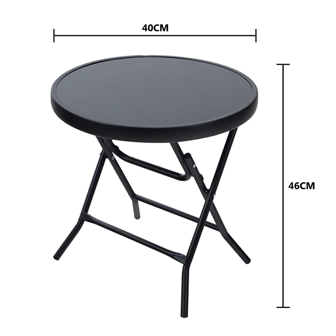 Tempered Glass Folding Drinks Side Table